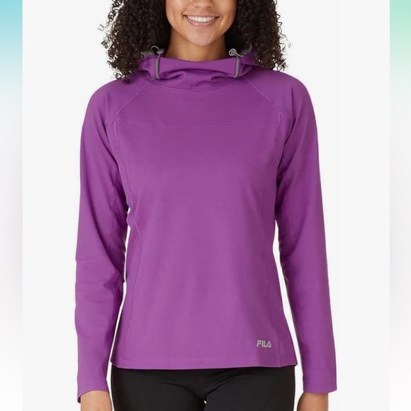 FILA Purple Midweight Training Pullover Hoodie Size M - Picture 12 of 13
